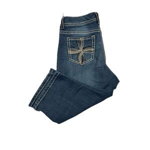 Code Bleu Woman’s Embellished Embroidered Crop Capri Jeans Size 12/30 Annette